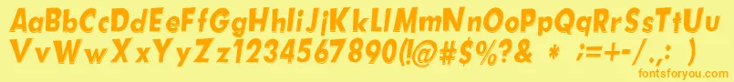 Hotplate Font – Orange Fonts on Yellow Background