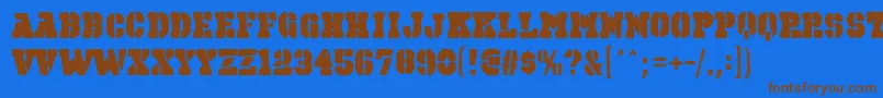 OctinspraypaintbblRegular Font – Brown Fonts on Blue Background
