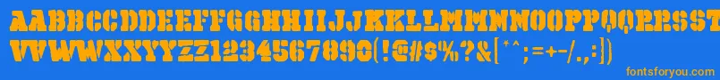 OctinspraypaintbblRegular Font – Orange Fonts on Blue Background