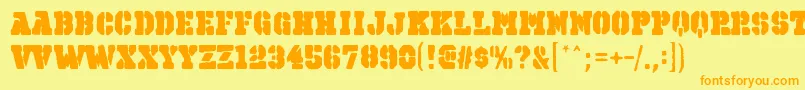 OctinspraypaintbblRegular Font – Orange Fonts on Yellow Background