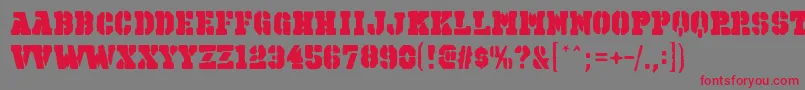 OctinspraypaintbblRegular-Schriftart – Rote Schriften auf grauem Hintergrund