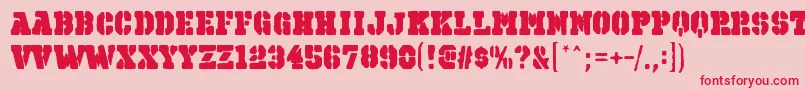 フォントOctinspraypaintbblRegular – ピンクの背景に赤い文字