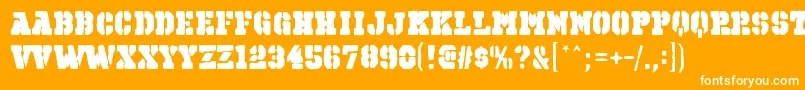 OctinspraypaintbblRegular-Schriftart – Weiße Schriften auf orangefarbenem Hintergrund