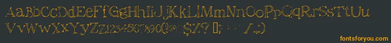 フォントChristiana – 黒い背景にオレンジの文字
