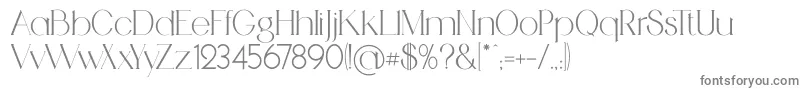 MedhurstRegular-fontti – harmaat kirjasimet valkoisella taustalla