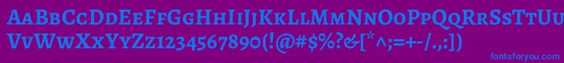 フォントAlegreyascBold – 紫色の背景に青い文字