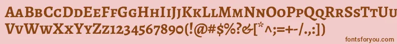 AlegreyascBold-Schriftart – Braune Schriften auf rosa Hintergrund
