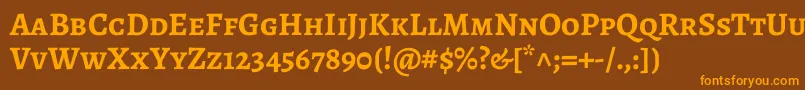 AlegreyascBold-Schriftart – Orangefarbene Schriften auf braunem Hintergrund