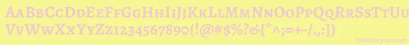 Czcionka AlegreyascBold – różowe czcionki na żółtym tle