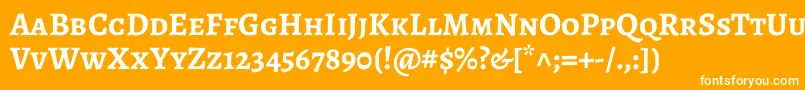 AlegreyascBold-Schriftart – Weiße Schriften auf orangefarbenem Hintergrund