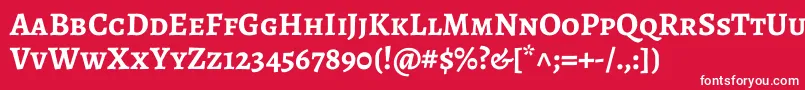 フォントAlegreyascBold – 赤い背景に白い文字