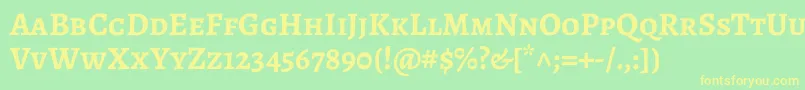AlegreyascBold-Schriftart – Gelbe Schriften auf grünem Hintergrund
