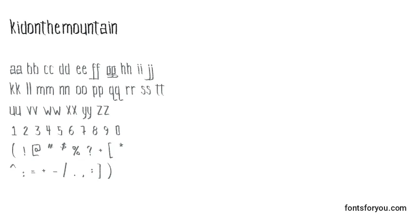 Шрифт KidOnTheMountain – алфавит, цифры, специальные символы
