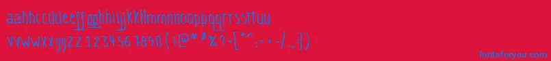 KidOnTheMountain Font – Blue Fonts on Red Background