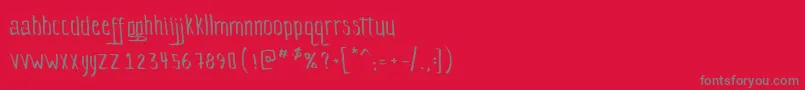 KidOnTheMountain Font – Gray Fonts on Red Background