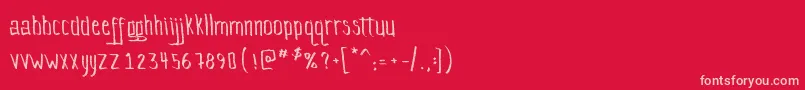 KidOnTheMountain Font – Pink Fonts on Red Background