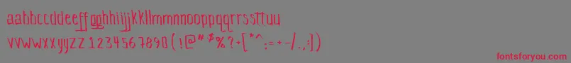 KidOnTheMountain Font – Red Fonts on Gray Background