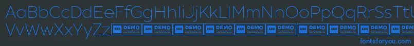 XxiigeomdemoLight Font – Blue Fonts on Black Background