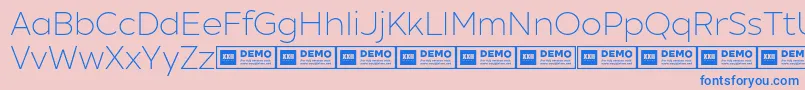 XxiigeomdemoLight-Schriftart – Blaue Schriften auf rosa Hintergrund