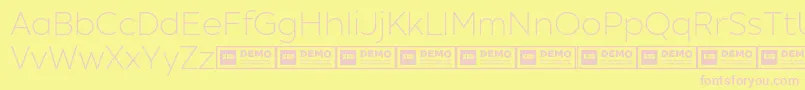 XxiigeomdemoLight Font – Pink Fonts on Yellow Background