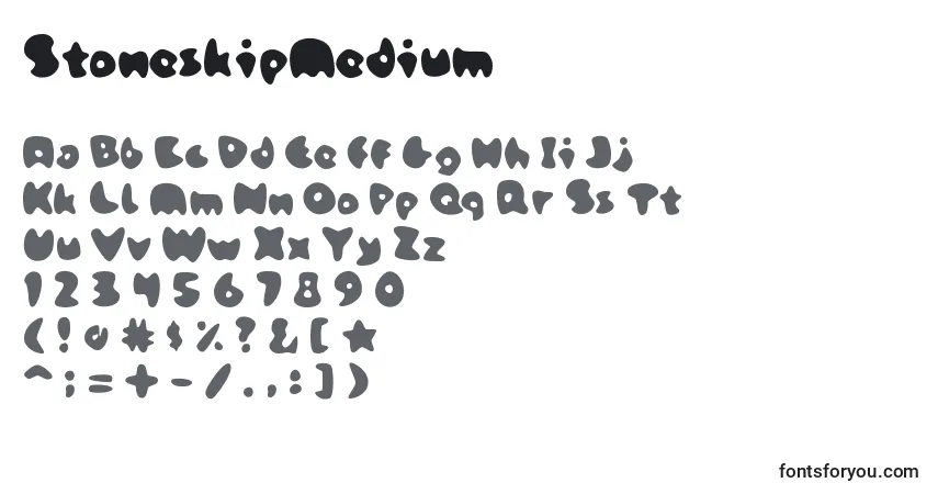 A fonte StoneskipMedium – alfabeto, números, caracteres especiais