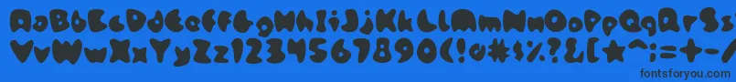 Fonte StoneskipMedium – fontes pretas em um fundo azul