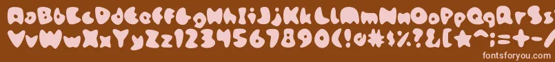 fuente StoneskipMedium – Fuentes Rosadas Sobre Fondo Marrón