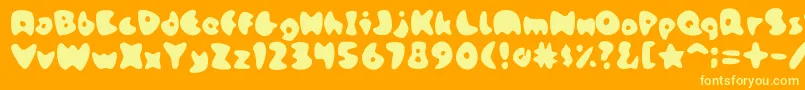 StoneskipMedium-Schriftart – Gelbe Schriften auf orangefarbenem Hintergrund