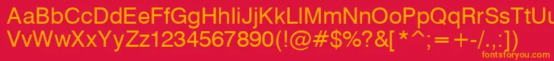 フォントHebar – 赤い背景にオレンジの文字