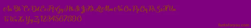 Więcej informacji o czcionce StardustAdventure Czcionka StardustAdventure – brązowe czcionki na fioletowym tle