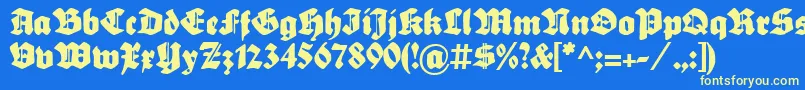 SebaldusGotisch Font – Yellow Fonts on Blue Background