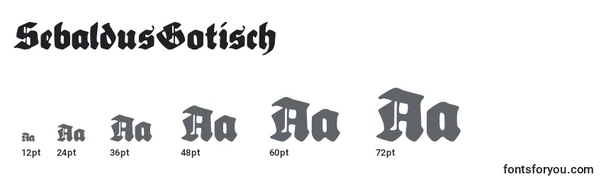 Размеры шрифта SebaldusGotisch