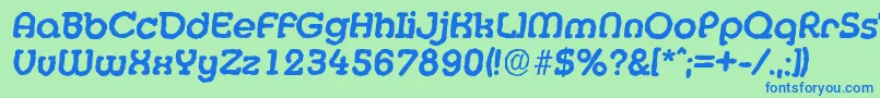 MexicoantiqueBolditalic-Schriftart – Blaue Schriften auf grünem Hintergrund