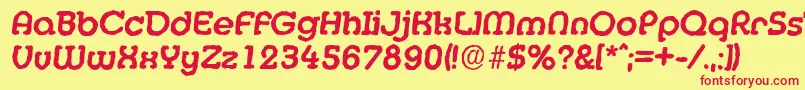 Fonte MexicoantiqueBolditalic – fontes vermelhas em um fundo amarelo