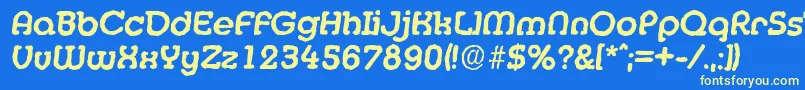 MexicoantiqueBolditalic-Schriftart – Gelbe Schriften auf blauem Hintergrund