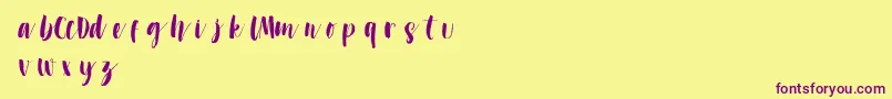 DontclickmeDemo Font – Purple Fonts on Yellow Background