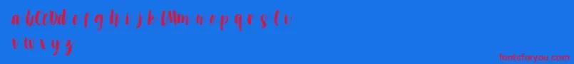 Шрифт DontclickmeDemo – красные шрифты на синем фоне