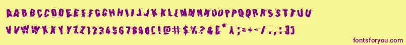 Earthshakerotate Font – Purple Fonts on Yellow Background