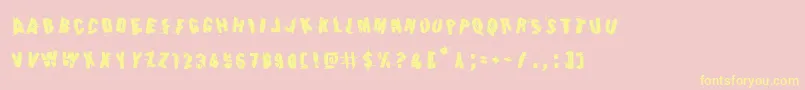 Earthshakerotate Font – Yellow Fonts on Pink Background