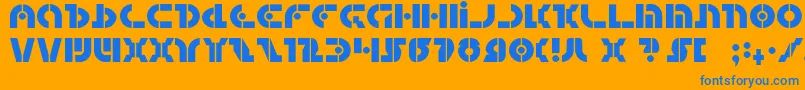 Quest2 Font – Blue Fonts on Orange Background