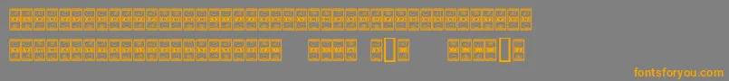 フォントLuckyape – オレンジの文字は灰色の背景にあります。