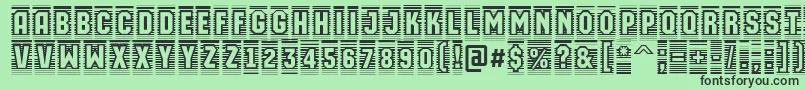 フォントAMachinaortocmln – 緑の背景に黒い文字
