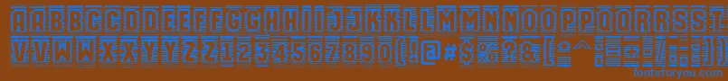 AMachinaortocmln Font – Blue Fonts on Brown Background