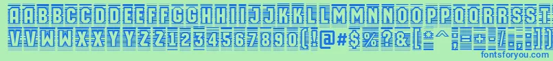 AMachinaortocmln Font – Blue Fonts on Green Background