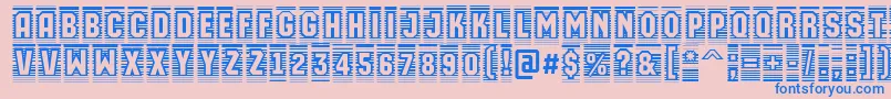AMachinaortocmln-Schriftart – Blaue Schriften auf rosa Hintergrund