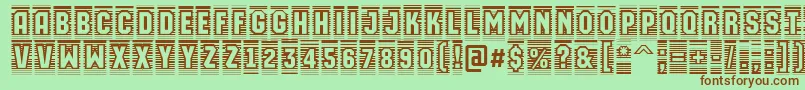 AMachinaortocmln Font – Brown Fonts on Green Background