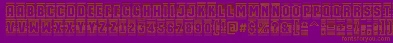 AMachinaortocmln-Schriftart – Braune Schriften auf violettem Hintergrund