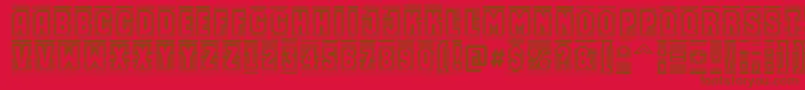 AMachinaortocmln-Schriftart – Braune Schriften auf rotem Hintergrund