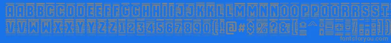 AMachinaortocmln-Schriftart – Graue Schriften auf blauem Hintergrund