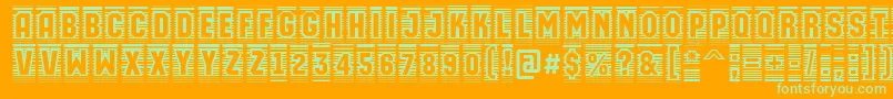 Шрифт AMachinaortocmln – зелёные шрифты на оранжевом фоне